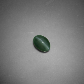 Chrysoberyl cat's eye vert naturelle coupe ovale, 0,47 ct, translucide
