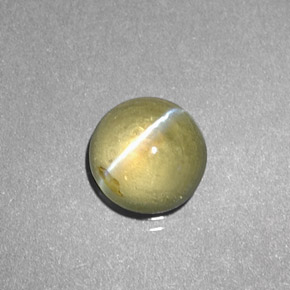 Oeil de Chat Chrysobéryl Vert naturelle Transparent, 1.56 ct, Transparent / Translucide