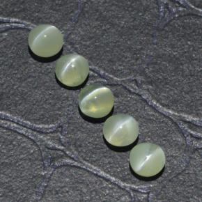 Achetez naturel 2,23ct vert chrysoberyl cat's eye gems, coupe roude, en provenance inde chez gemselect. en stock, livraison internationale!