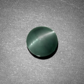 Chrysoberyl cat's eye vert naturelle coupe roude, 1,08 ct, opaque