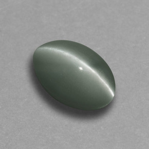Chrysoberyl cat's eye vert naturelle coupe ovale, 0,73 ct, opaque