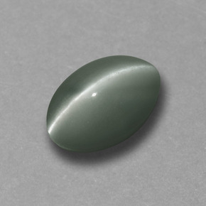 Chrysoberyl cat's eye vert naturelle coupe ovale, 0,73 ct, opaque