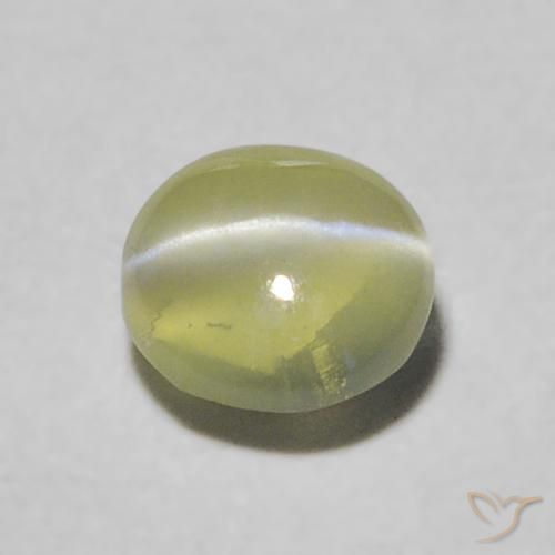 0.33ct Naturel Vert jaunâtre Oeil de Chat Chrysobéryl, Tour, Transparent