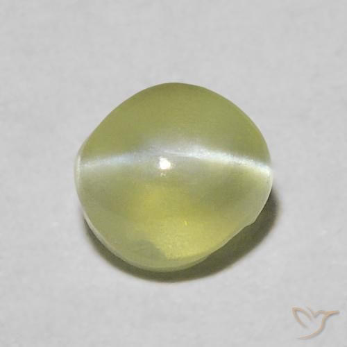 0.54ct Naturel Vert jaunâtre Oeil de Chat Chrysobéryl, ovale, Transparent