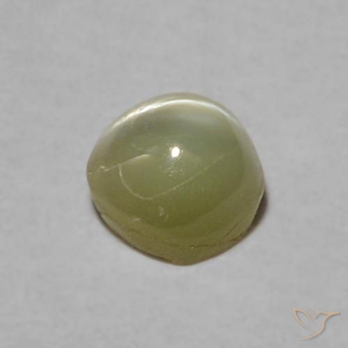 Oeil de Chat Chrysobéryl Vert jaunâtre naturelle Coupe roude, 0.37 ct, Translucide