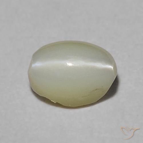 0.36ct Naturel Vert jaunâtre Oeil de Chat Chrysobéryl, ovale, Translucide