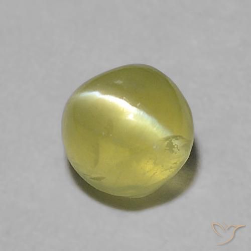 0.39ct Naturel Vert clair Oeil de Chat Chrysobéryl, Tour, Transparent