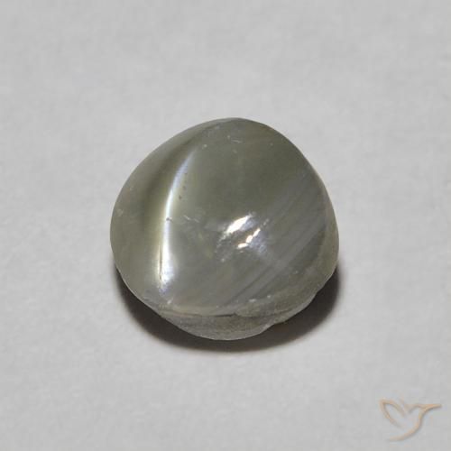 Oeil de Chat Chrysobéryl Gris moyen naturelle ovale, 1.21 ct, Opaque