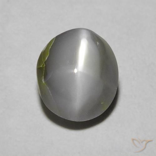 0.97ct Naturel Gris moyen Oeil de Chat Chrysobéryl, ovale, Opaque
