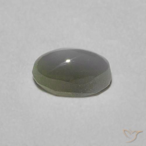 Oeil de Chat Chrysobéryl Vert moyen naturelle ovale, 0.38 ct, Opaque