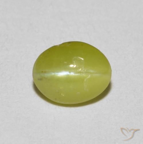 Oeil de Chat Chrysobéryl Jaune moyen naturelle ovale, 0.51 ct, Translucide