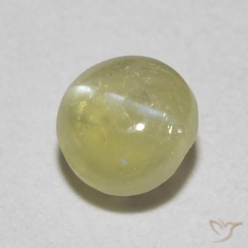 Chrysobéryl œil de chat jaune doré léger naturelle coupe ovale, 0,36 ct, translucide