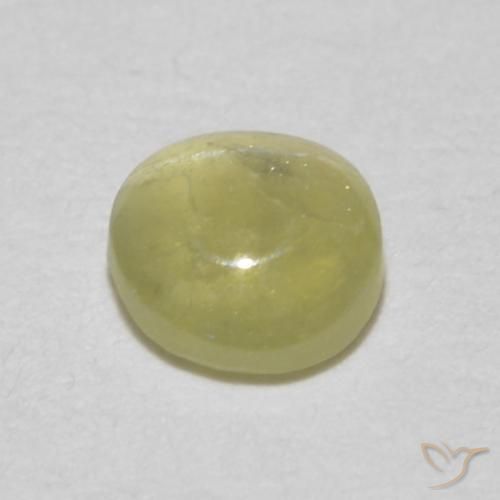 Chrysobéryl œil de chat jaune doré léger naturelle coupe ovale, 0,36 ct, translucide