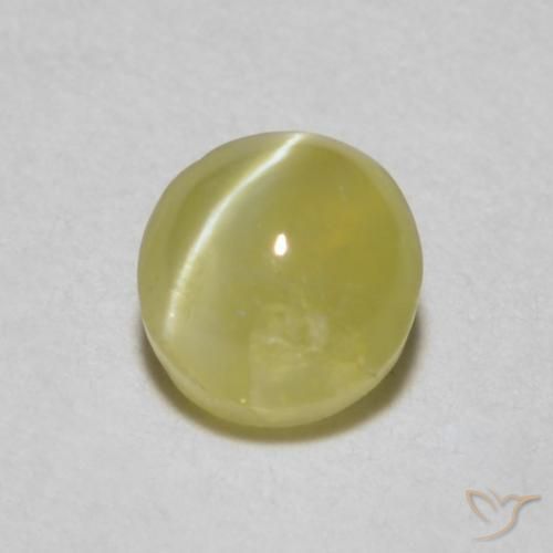 Oeil de Chat Chrysobéryl Jaune doré léger naturelle ovale, 0.34 ct, Translucide