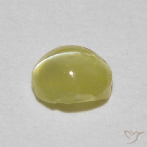 Oeil de Chat Chrysobéryl Jaune doré léger naturelle ovale, 0.34 ct, Translucide