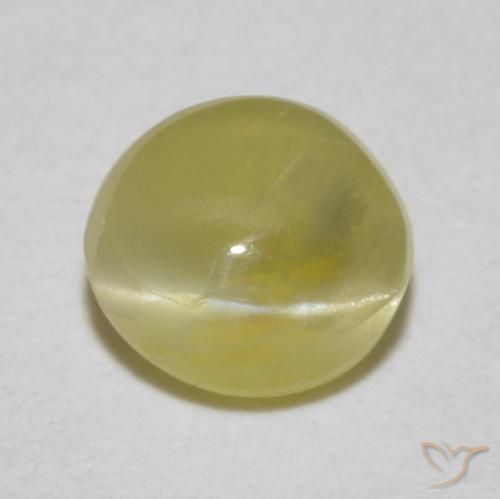 0.52ct Naturel Jaune clair Oeil de Chat Chrysobéryl, ovale, Translucide