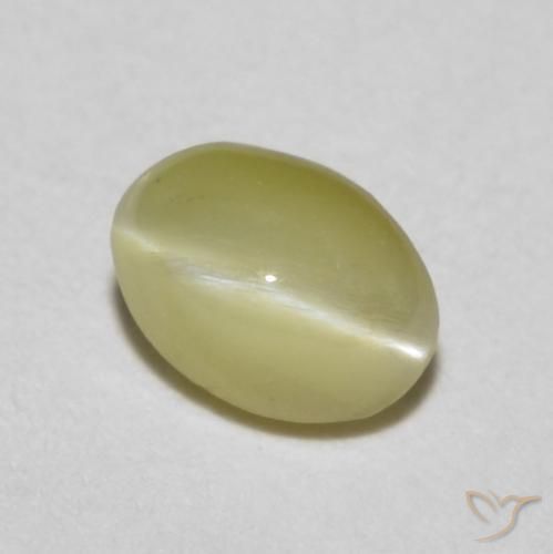0.33ct Naturel Jaune lagune léger Oeil de Chat Chrysobéryl, ovale, Translucide