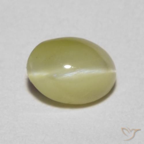 Oeil de Chat Chrysobéryl Jaune lagune léger naturelle ovale, 0.33 ct, Translucide