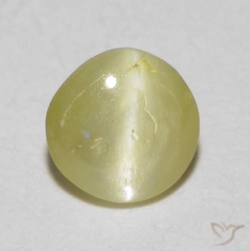 0.36ct Naturel Jaune pâle Oeil de Chat Chrysobéryl, ovale, Translucide