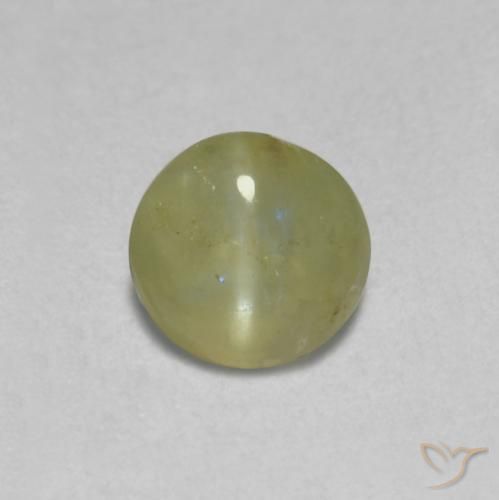 Oeil de Chat Chrysobéryl Jaune crème pâle naturelle ovale, 0.46 ct, Translucide