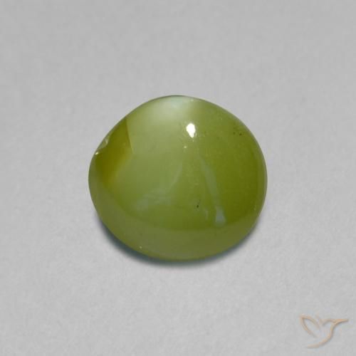 Chrysoberyl cat's eye vert naturelle coupe ovale, 0,89 ct, translucide