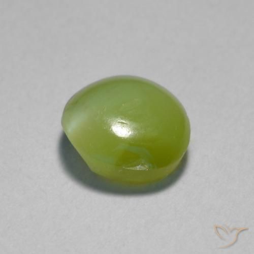 Chrysoberyl cat's eye vert naturelle coupe ovale, 0,89 ct, translucide