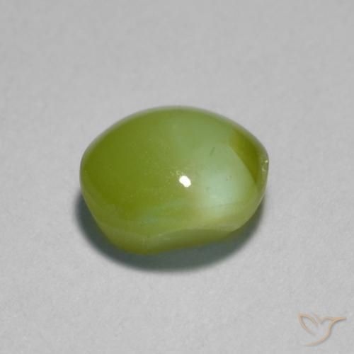 Chrysoberyl cat's eye vert naturelle coupe ovale, 0,89 ct, translucide