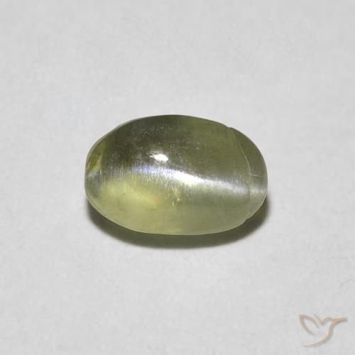 0.55ct Naturel Medium Dark-Green Oeil de Chat Chrysobéryl, ovale, Translucide