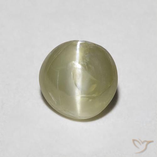 0.62ct Naturel Vert jaunâtre Oeil de Chat Chrysobéryl, Tour, Translucide