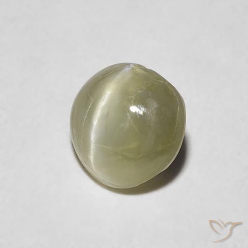 Oeil de Chat Chrysobéryl Vert jaunâtre naturelle Tour, 0.62 ct, Translucide