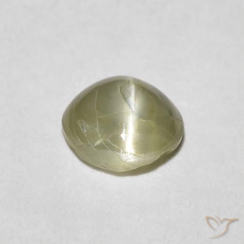 Oeil de Chat Chrysobéryl Vert jaunâtre naturelle Tour, 0.62 ct, Translucide