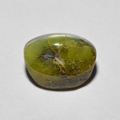 Chrysoberyl cat's eye vert naturelle coupe ovale, 3,69 ct, opaque