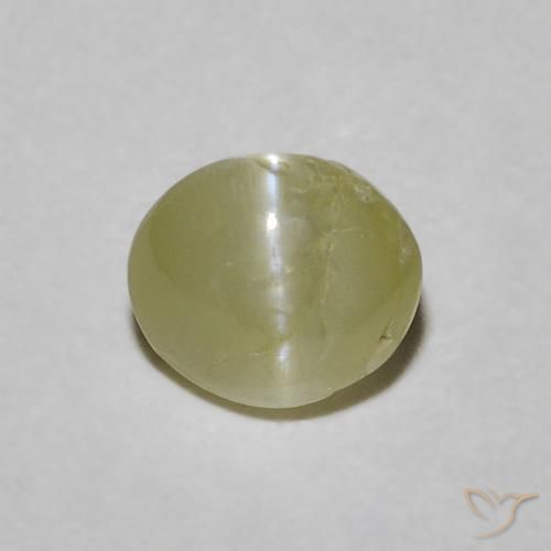 0.60ct Naturel Vert jaunâtre Oeil de Chat Chrysobéryl, ovale, Translucide