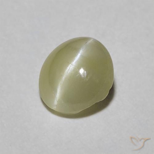 0.45ct Naturel Jaune moyen Oeil de Chat Chrysobéryl, ovale, Translucide