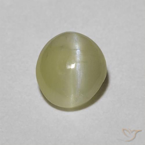 Oeil de Chat Chrysobéryl Jaune moyen naturelle ovale, 0.45 ct, Translucide