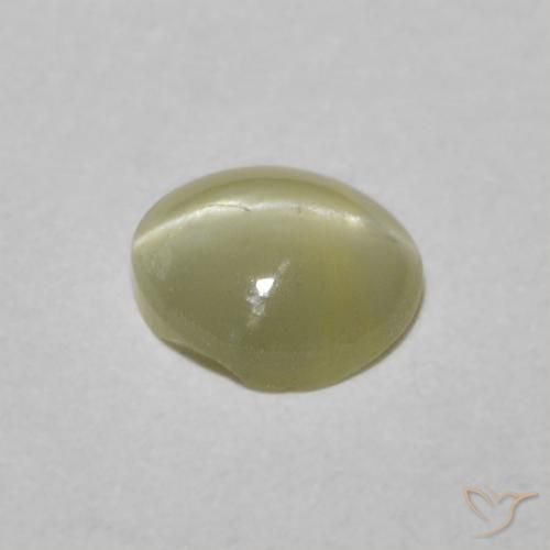 Oeil de Chat Chrysobéryl Jaune moyen naturelle ovale, 0.45 ct, Translucide