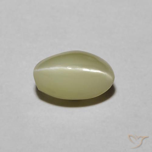 Oeil de Chat Chrysobéryl Jaune crème pâle naturelle Coupe ovale, 0.88 ct, Translucide