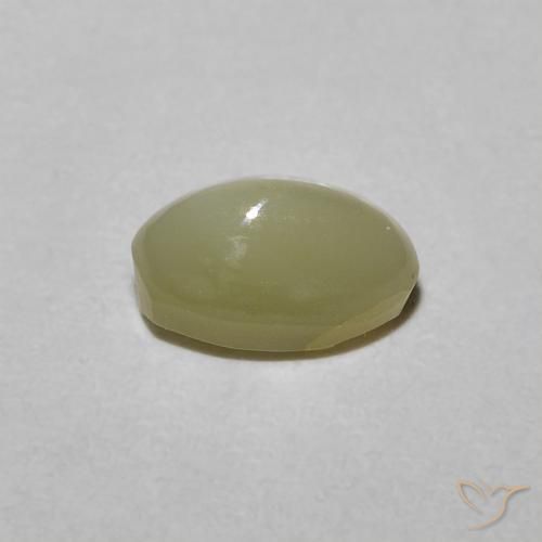 Oeil de Chat Chrysobéryl Jaune crème pâle naturelle Coupe ovale, 0.88 ct, Translucide