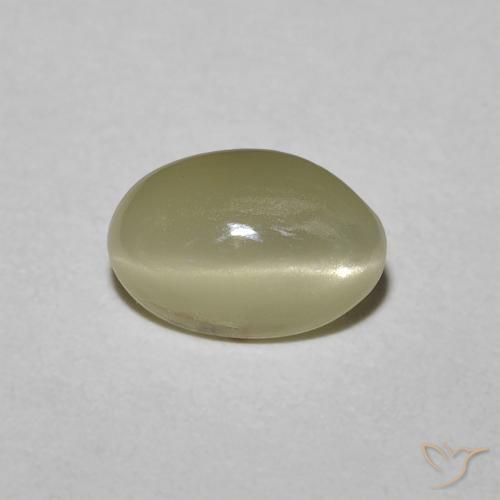 0.82ct Naturel Jaune crème pâle Oeil de Chat Chrysobéryl, ovale, Opaque