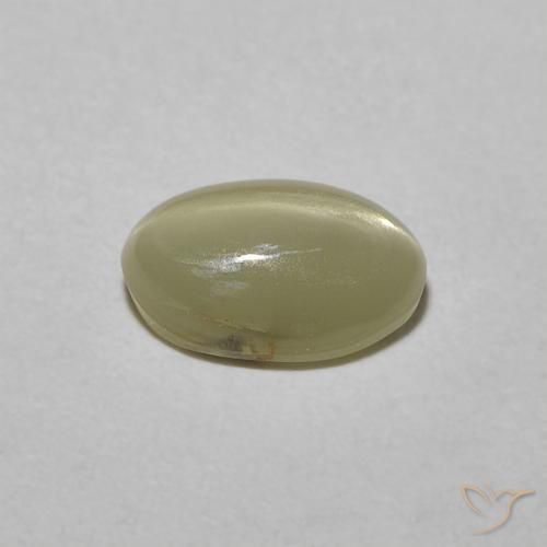 Oeil de Chat Chrysobéryl Jaune crème pâle naturelle ovale, 0.82 ct, Opaque