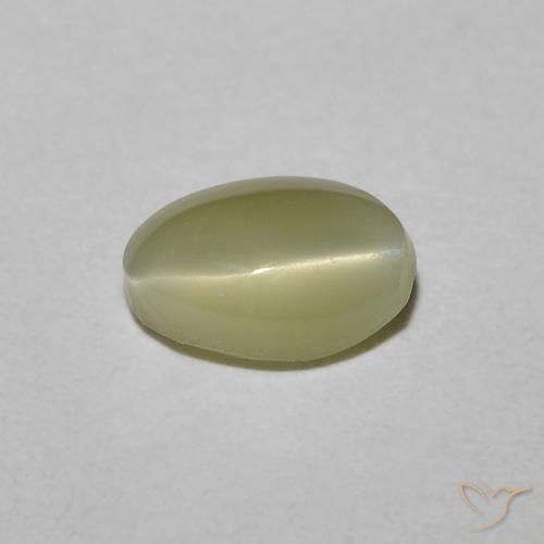 Oeil de Chat Chrysobéryl Jaune crème pâle naturelle Coupe ovale, 0.82 ct, Translucide