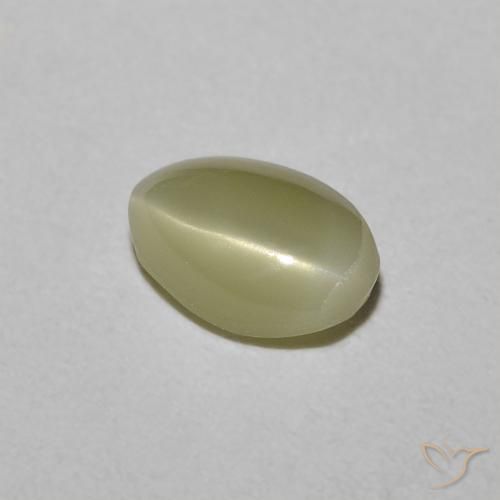 Oeil de Chat Chrysobéryl Jaune crème pâle naturelle Coupe ovale, 0.82 ct, Translucide