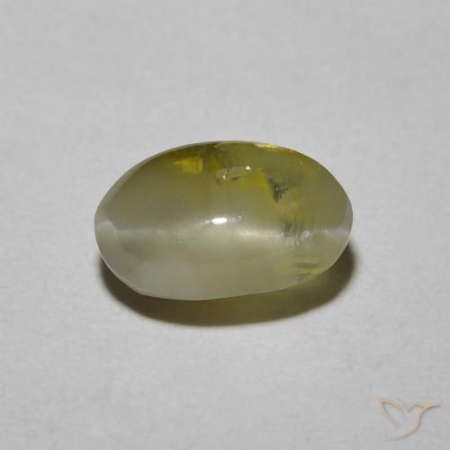 1.72ct Naturel Jaune moyen Oeil de Chat Chrysobéryl, ovale, Translucide