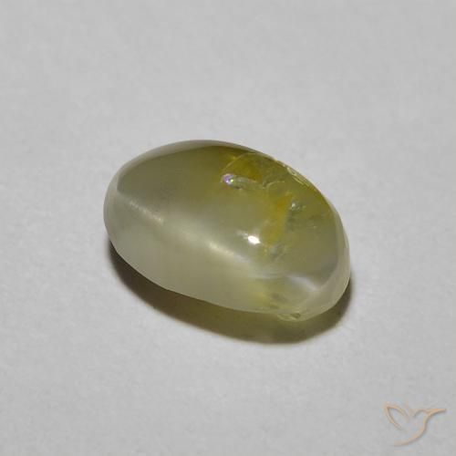 Oeil de Chat Chrysobéryl Jaune moyen naturelle ovale, 1.72 ct, Translucide
