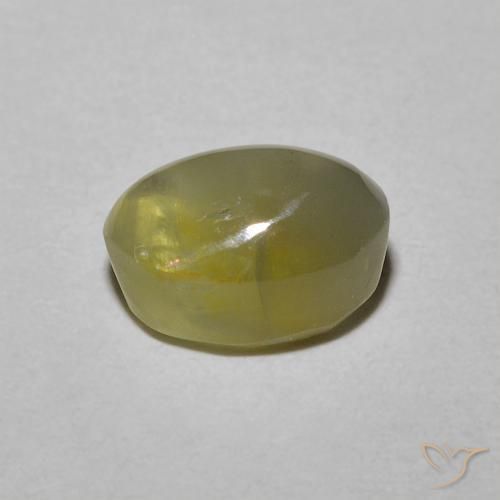Oeil de Chat Chrysobéryl Jaune moyen naturelle ovale, 1.72 ct, Translucide