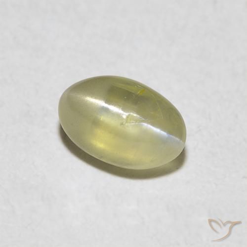 Oeil de Chat Chrysobéryl Jaune crème pâle naturelle ovale, 0.48 ct, Translucide