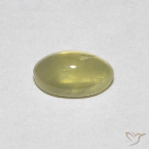 Oeil de Chat Chrysobéryl Jaune crème pâle naturelle ovale, 0.48 ct, Translucide