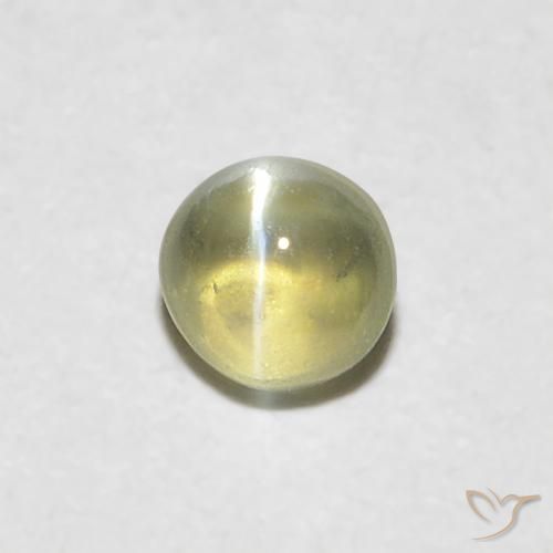 0.28ct Naturel Jaune pâle Oeil de Chat Chrysobéryl, ovale, Translucide