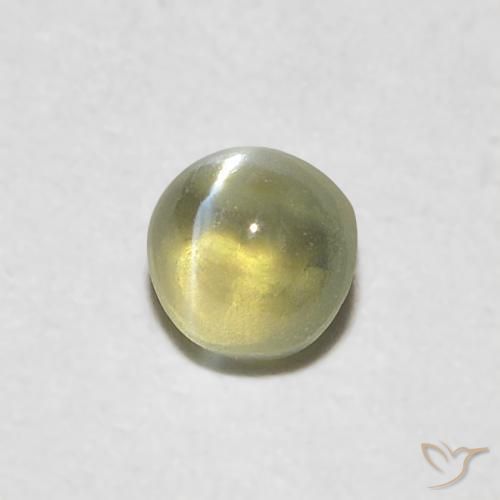 Oeil de Chat Chrysobéryl Jaune pâle naturelle ovale, 0.28 ct, Translucide
