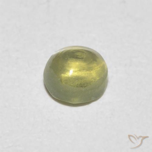 Oeil de Chat Chrysobéryl Jaune pâle naturelle ovale, 0.28 ct, Translucide